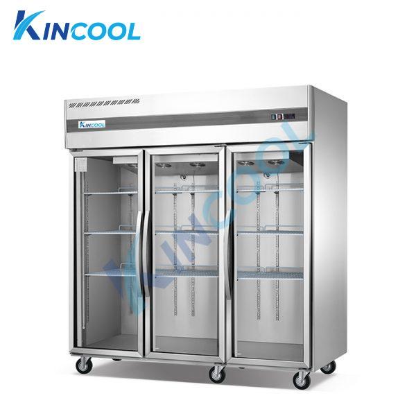 tủ mát inox ba cánh kính lớn
