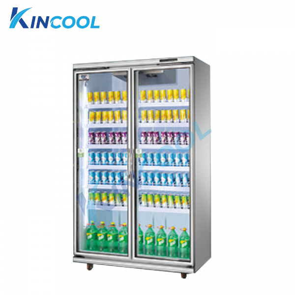 tủ mát siêu thị 2 cánh kính máy nén rời có bánh xe