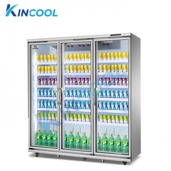 tủ mát siêu thị 3 cánh kính máy nén rời có bánh xe